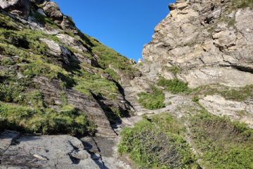 Il Col Portola durante la salita da Barmasc